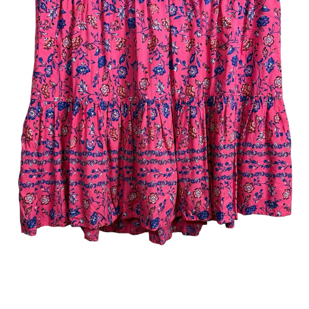 Lane Bryant Pink Floral Drop Waist Skirt Size 14/16 Boho Rayon - Picture 3 of 9